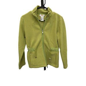 Talbots Petite Womens Light Green Fleece Jacket Full Zip SZ Petite